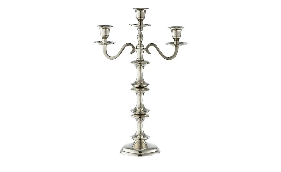 HOME STORY 3er Kerzenständer   ¦ silber ¦ Aluminium ¦ Maße (cm): B: 27 H: 4 günstig online kaufen