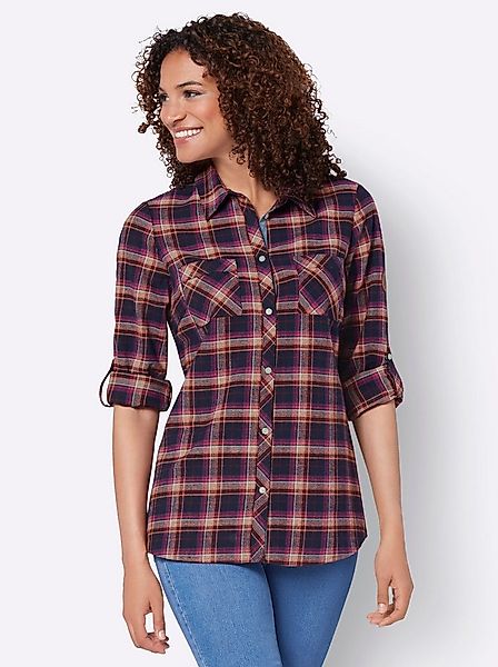 Witt Klassische Bluse Flanell-Bluse Langarm günstig online kaufen
