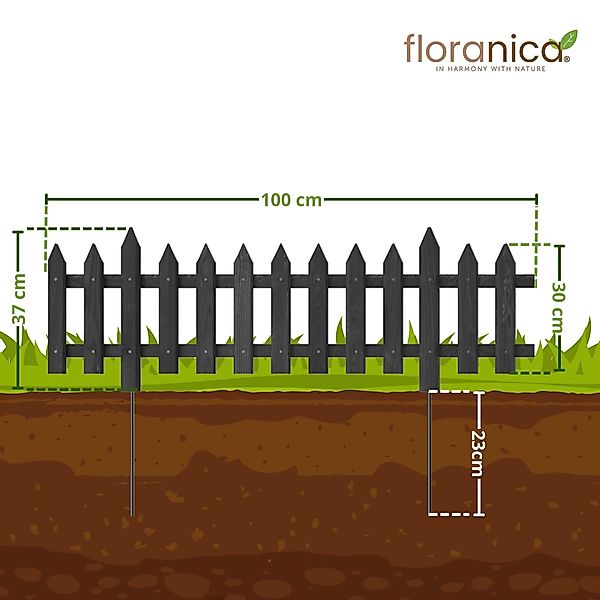 Floranica Zierzaun Vorgartenzaun Steckzaun Gartenzaun Zierzaun günstig online kaufen