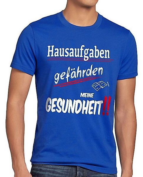 style3 T-Shirt Hausaufgaben gefährden Gesundheit Sprüche Fun schule schüler günstig online kaufen