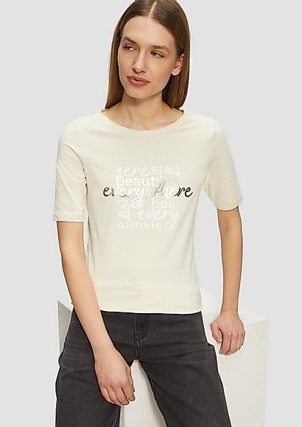 s.Oliver Kurzarmshirt Elastisches T-Shirt mit Frontprint im Slim Fit günstig online kaufen