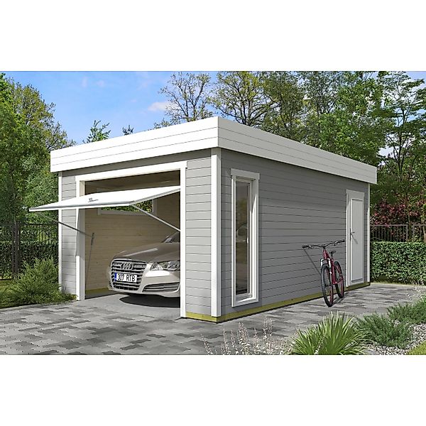 Lasita Garage Bahamas 2 mit Schwingtor 360 cm x 540 cm Lichtgrau günstig online kaufen