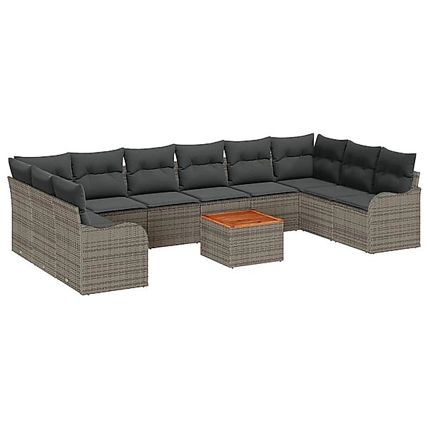 vidaXL Grau Garten Sofa Set 10-Tlg Grau Rattan 3356165 günstig online kaufen