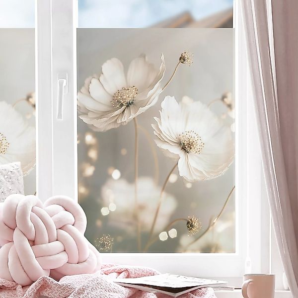 Fensterfolie Blumen mit Bokeh günstig online kaufen