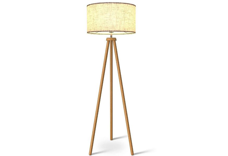 Jibenhome LED Stehlampe LED Stehlampe Stehleuchte Dimmbar Dreibein Holz, mi günstig online kaufen