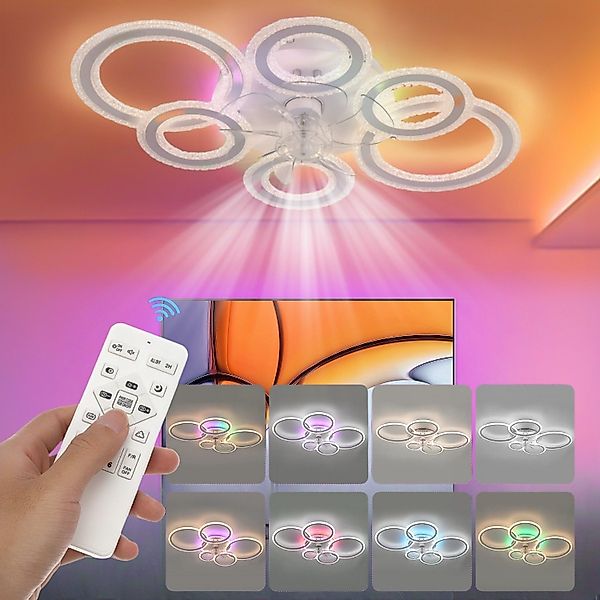 LETGOSPT Deckenleuchte Deckenleuchte mit Ventilator 72W günstig online kaufen