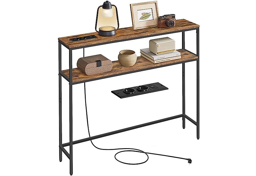 VASAGLE Konsolentisch, Konsolentisch, schmaler Sofatisch mit 2 Ablagen, 80/ günstig online kaufen