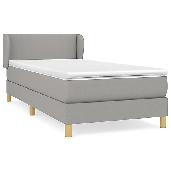 vidaXL Boxspringbett mit Matratze Hellgrau 100x200 cm Stoff1393237 günstig online kaufen