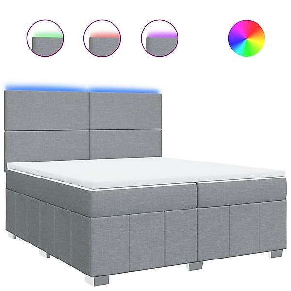 vidaXL Boxspringbett mit Matratze Hellgrau 200x200 cm Stoff 3294068 günstig online kaufen