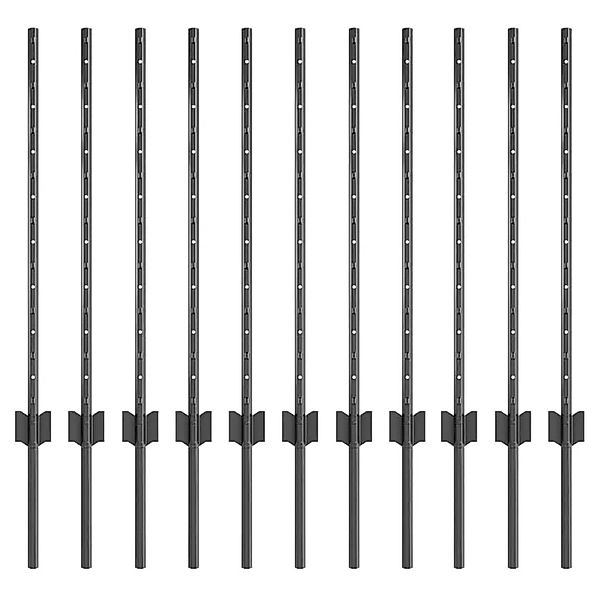 vidaXL Zaunpfosten 11 Stk Grau 80 cm Stahl 42006279 günstig online kaufen