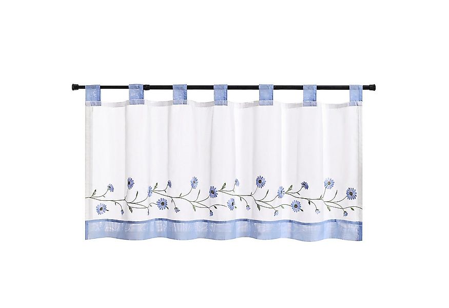 Joyswahl Scheibengardine (1 St), Schlaufen, transparent, Bestickte Voile Ku günstig online kaufen