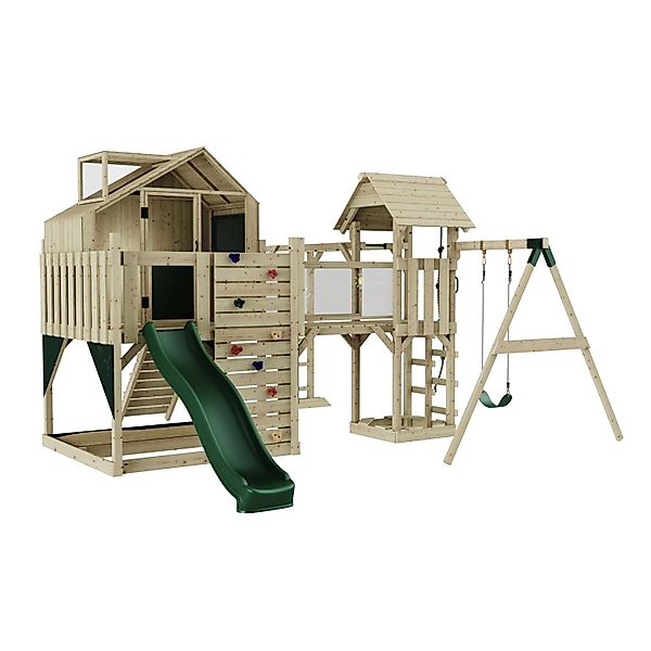 OutdoorToys Spielturm Mille mit Kinderschaukel Dunkelgrün günstig online kaufen