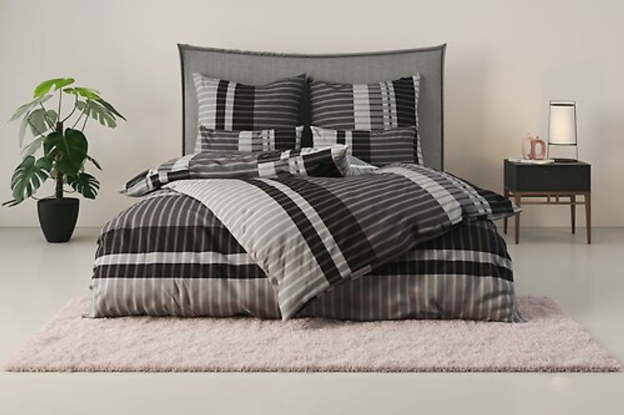 my home Bettwäsche »Philine« 2 Stk. tlg. mit modernen Streifen, Bettwäsche günstig online kaufen