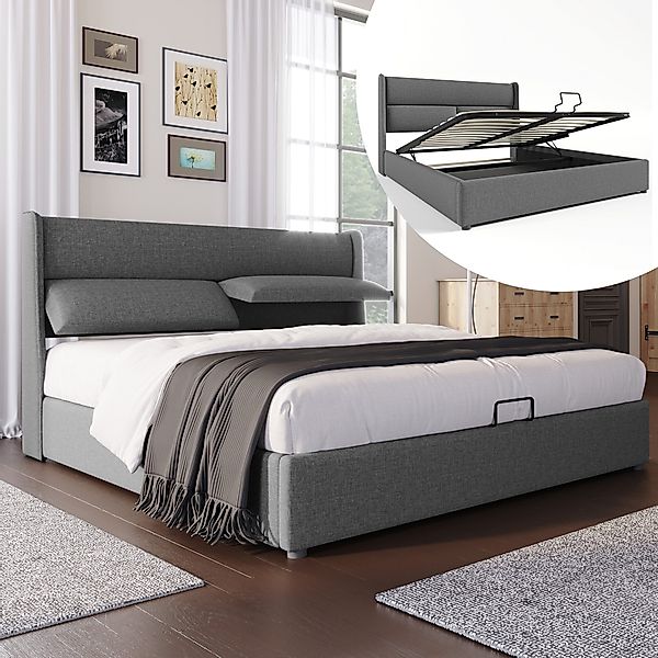 STILVORA Polsterbett 140x200 Stauraumbett Jugendbett Bettgestell günstig online kaufen