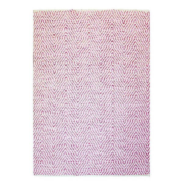 Webteppich in Rosa und Creme Weiß geometrisch gemustert günstig online kaufen