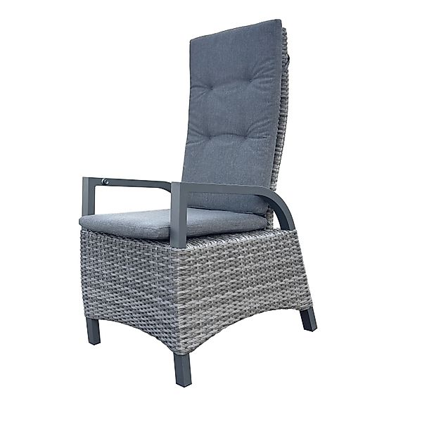 Garden Pleasure Relaxsessel Rana Aluminium verstellbar Anthrazit Grau 2er S günstig online kaufen
