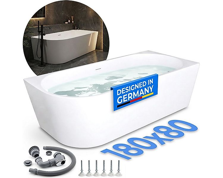 Belvit Badewanne halbfreistehend & freistehend aus Acryl – Eckbadewanne ode günstig online kaufen