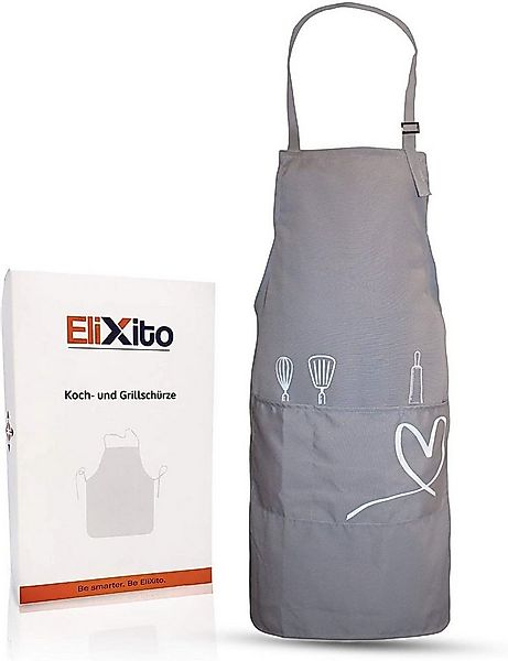 EliXito Kochschürze für Damen & Männer Baumwolle mit Taschen - Schürze, Gri günstig online kaufen