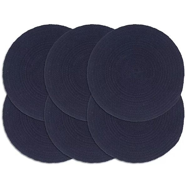 Tischsets 6 Stk. Uni Marineblau 38 Cm Rund Baumwolle günstig online kaufen