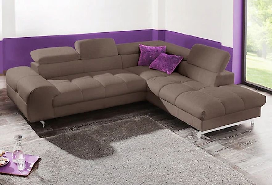 COTTA Ecksofa »Chef L-Form« mit Kopfteilverstellung, edle Metallkufen, wahl günstig online kaufen