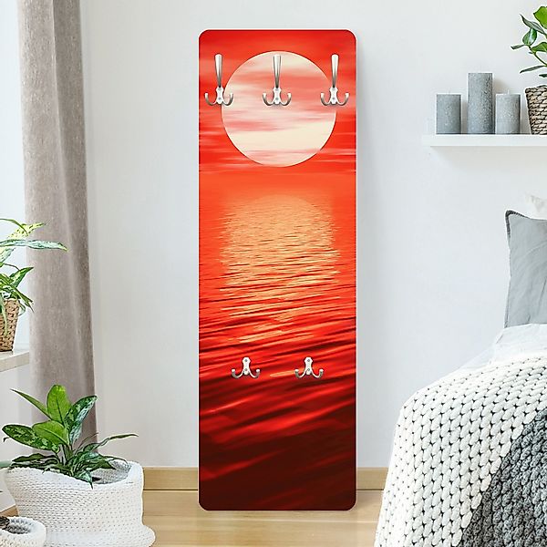 Wandgarderobe Holzpaneel Red Sunset günstig online kaufen