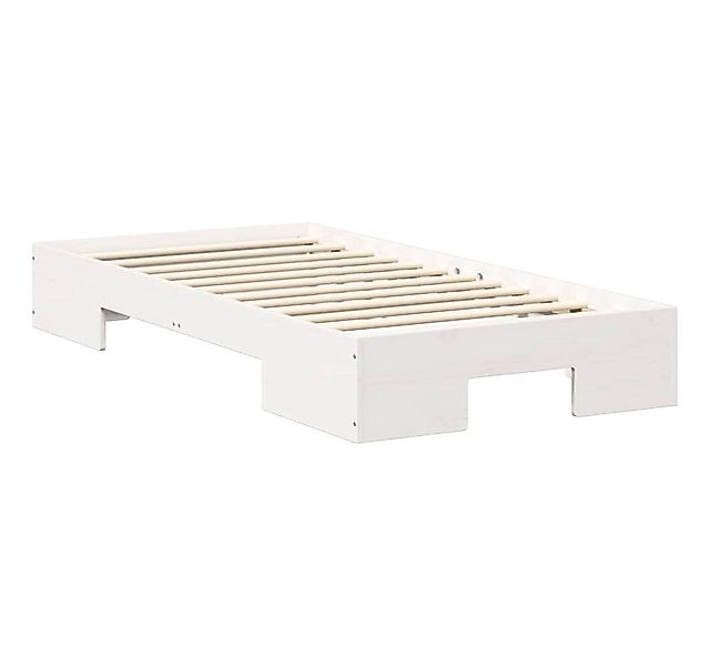 vidaXL Bett Bodenbettgestell Weiß 75 x 190 cm Massivholz Kiefer (1-tlg) günstig online kaufen