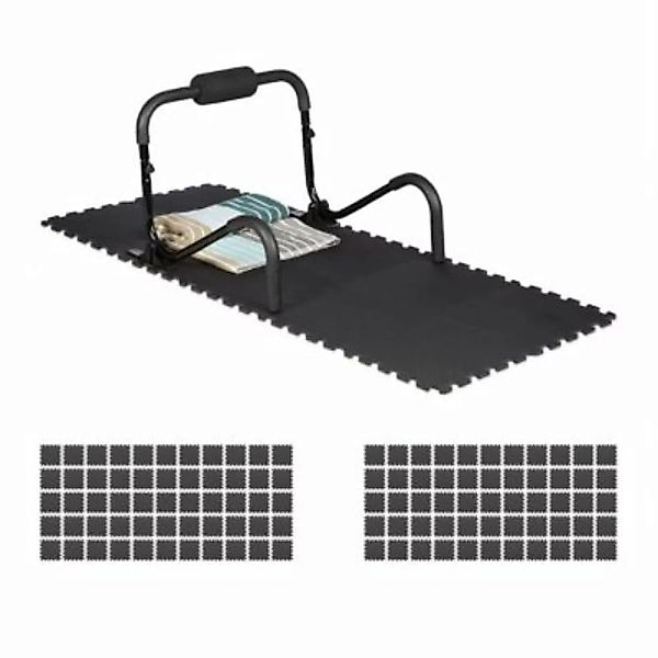 relaxdays 120 x Bodenschutzmatte Fitnessgeräte schwarz günstig online kaufen