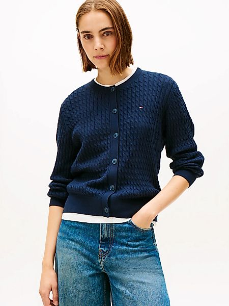 Tommy Hilfiger Strickjacke mit Zopfstrickmuster günstig online kaufen