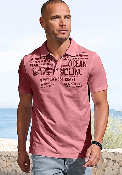 John Devin Poloshirt "mit Print", Regular-Fit, aus Slub-Qualität, mit Print günstig online kaufen