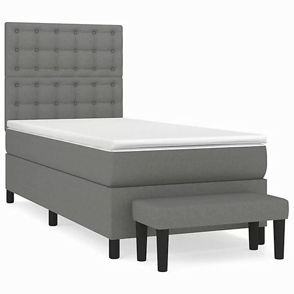 furnicato Bett Boxspringbett mit Matratze Dunkelgrau 80x200 cm Stoff (1-tlg günstig online kaufen