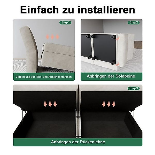 HOMALL Ecksofa Ecksofa L-Form Garnitur mit verstellbarer Rückenlehne und Ar günstig online kaufen