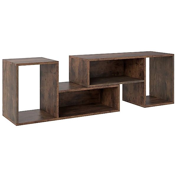 Costway TV-Schrank 2-Teilig für 60 Zoll mit Offenen Regalen Kaffee günstig online kaufen