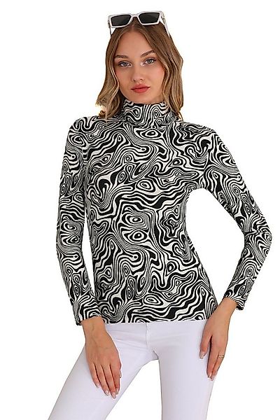 Bongual Rollkragenshirt Langarm Zebra Print samtweich günstig online kaufen