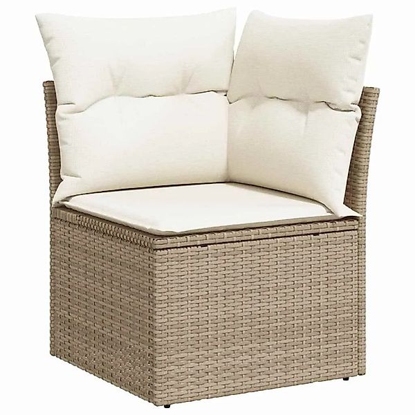 vidaXL Gartensofa-Set mit Kissen mit Speicher 8 Stk Beige Poly Rattan 33646 günstig online kaufen