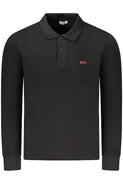 Rifle Poloshirt Elegantes Langarm-Polo für Herren in Schwarz mit günstig online kaufen