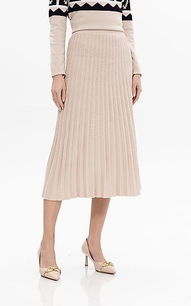 Passioni Faltenrock Midi Plisseerock Strickrock günstig online kaufen