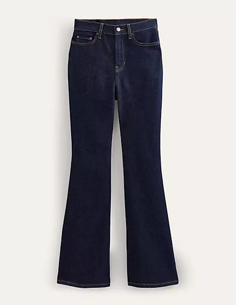 Jeans mit Schlag und hoher Taille Damen Boden, Indigoblau günstig online kaufen
