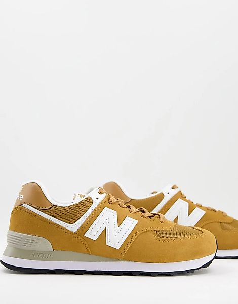 New Balance – 574 – Sneaker in Senfgelb und Weiß günstig online kaufen
