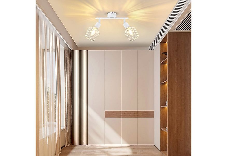 ZMH Deckenleuchte Wohnzimmer 2 Flammig Deckenstrahler Vintage E14 Fassung S günstig online kaufen