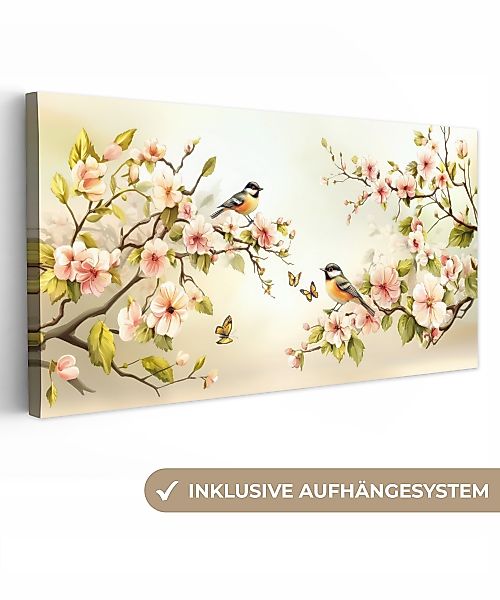 OneMillionCanvasses® Leinwandbild Panorama Äste - Blumen günstig online kaufen