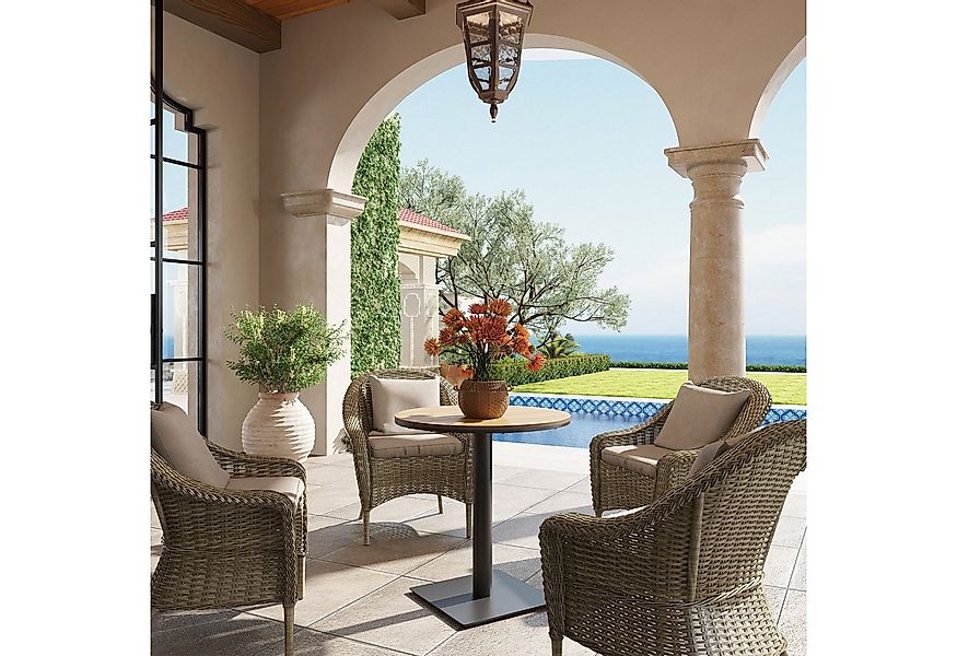 Outsunny Gartentisch mit Lamelldesign (wetterfest Beistelltisch, 1-St., run günstig online kaufen