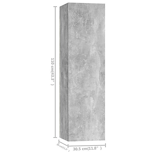 VidaXL 4-tlg. TV-Schrank-Set Betongrau Holzwerkstoff  Modell 23 günstig online kaufen