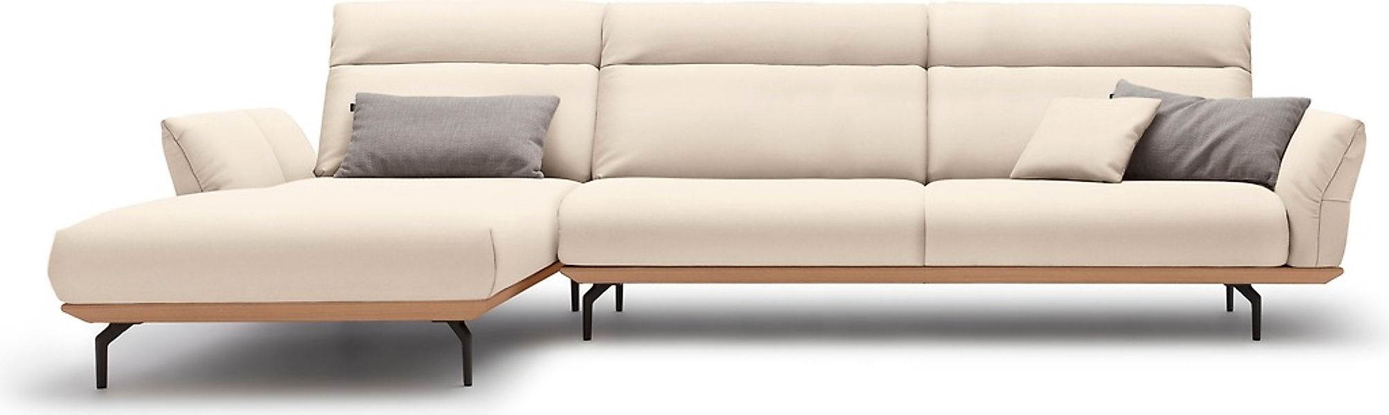 Creation BY ROLF BENZ Ecksofa "CR.460", Sockel in Eiche, Winkelfüße in Umbr günstig online kaufen