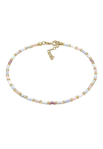 Elli Fußkette Glasperlen Pastell Sommeraccessoire 925 günstig online kaufen