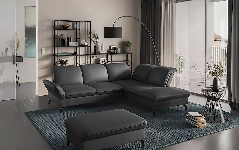 sit&more Ecksofa »Leandro L-Form«, Wahlweise mit Bett-, Kopfteil - und Arml günstig online kaufen