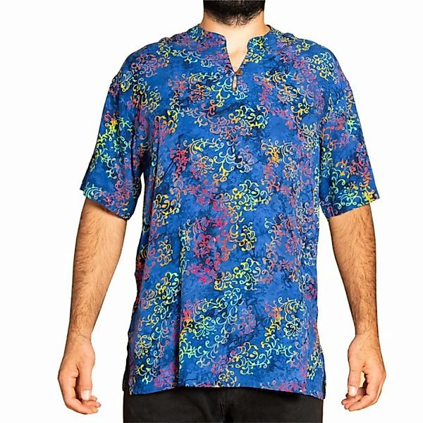 PANASIAM Hawaiihemd Kurzarmhemd Wachsbatik Herren Hemd in lebendigen Muster günstig online kaufen