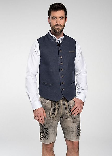 Spieth & Wensky Trachtenweste (1-tlg) in feiner Jeansoptilk günstig online kaufen