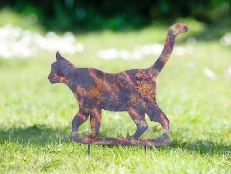 HOME Living Gartenstecker Schimmer Katze Dekoobjekte grau günstig online kaufen
