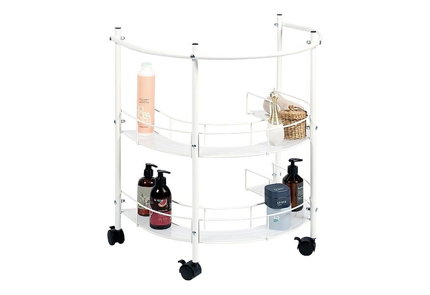 eluno Waschbeckenunterschrank aus Metall mit feststellbaren Rollen, weiß günstig online kaufen