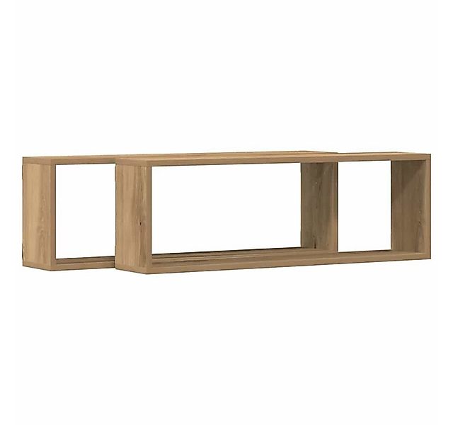 vidaXL Regal Wandregal 2 pcs Artisan-Eiche 80 x 15 x 26 cm Holzwerkstoff, 2 günstig online kaufen